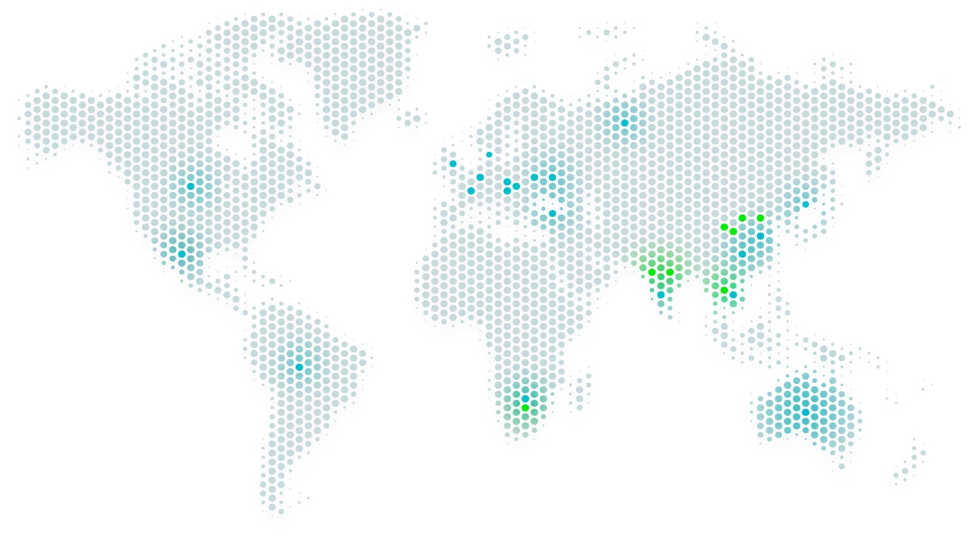 Mapa-múndi destacando a presença global da Solavita, mostrando as principais regiões de atuação e impacto em soluções de energia limpa e iniciativas de sustentabilidade.