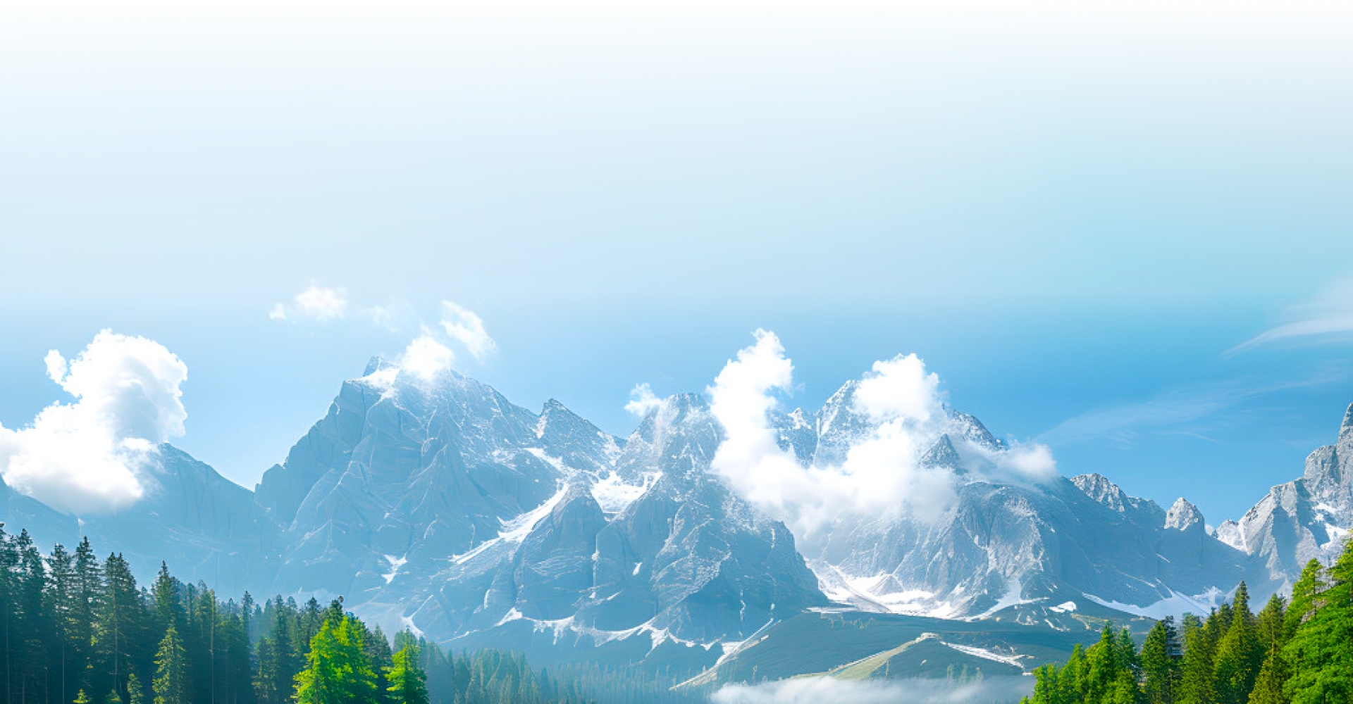 Paisagem montanhosa com picos nevados e céu limpo, representando o compromisso da Solavita com energia limpa e sustentabilidade ambiental